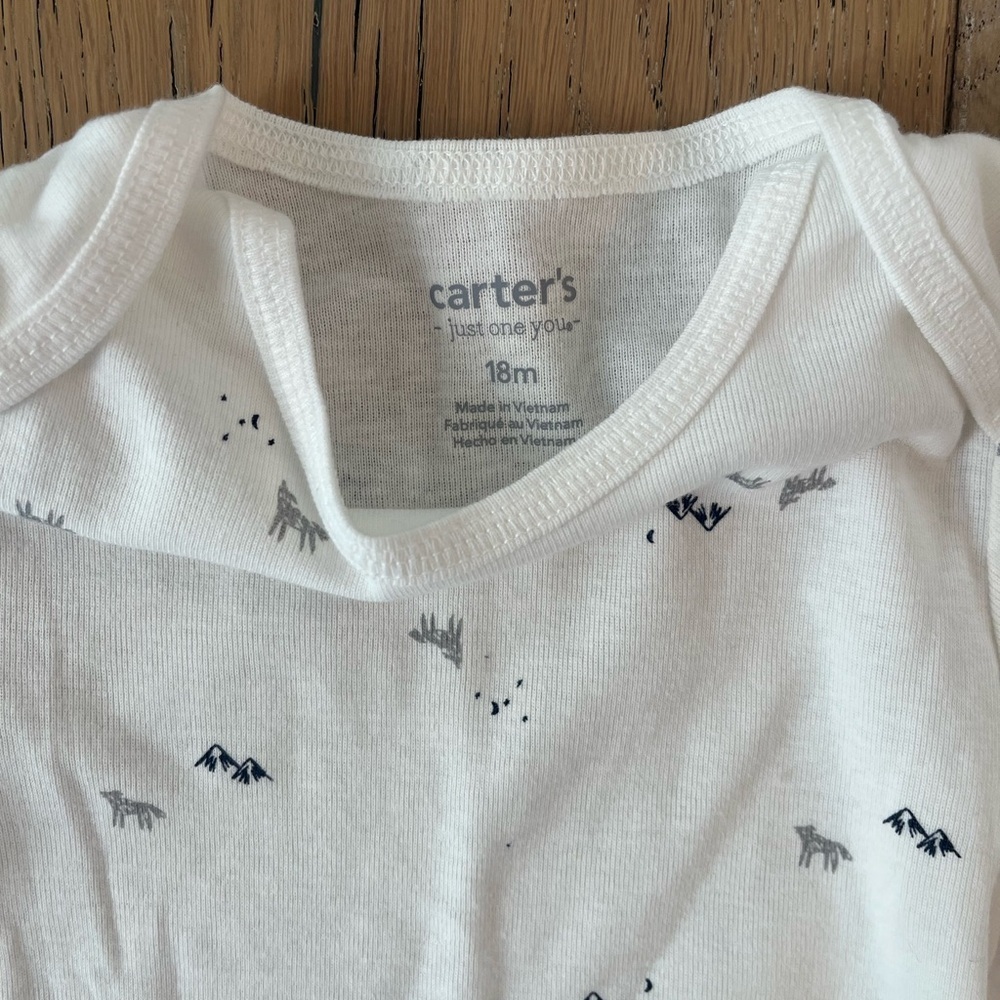 Carters Baby Boy 18 month Long Sleeve Pant Set Navy White Outdoors Nature - Picture 6 of 8